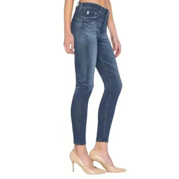 AG Adriano Goldschmied The Farrah  Skinny Crop High Rise Blue Size 27 - Picture 3 of 15